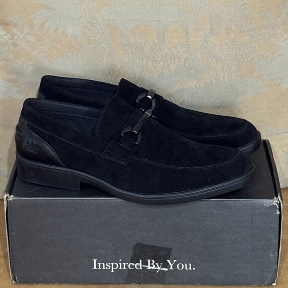 NY&C Bryant Loafers Men’s 12M Black Suede Bit Moc Toe Dress Shoes NY1278 🖤 - Picture 1 of 10